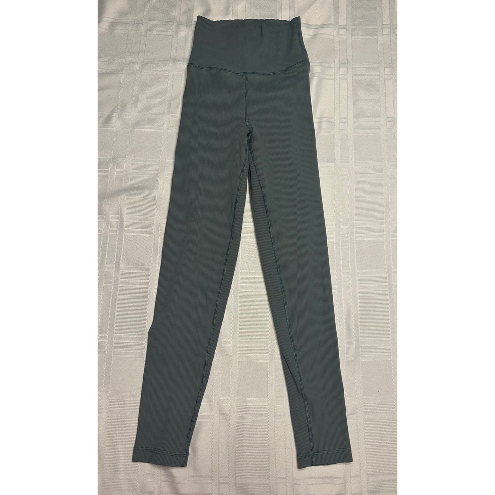 Aerie Leggings Women S Short Blue Ribbed OFFLINE High Waist Athletic Yoga Pants